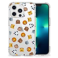 Doorzichtige Silicone Hoesje voor Apple iPhone 13 Pro Dieren Emojis - thumbnail