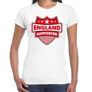 Engeland / England schild supporter t-shirt wit voor dames