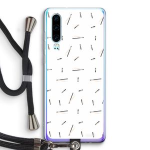 Hipster stripes: Huawei P30 Transparant Hoesje met koord
