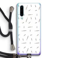 Hipster stripes: Huawei P30 Transparant Hoesje met koord