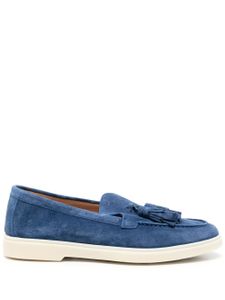 Santoni mocassins en daim à glands - Bleu