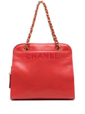 CHANEL Pre-Owned sac porté épaule à logo embossé (1997-1999) - Rouge