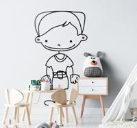 Sticker kinderkamer tekening jongen