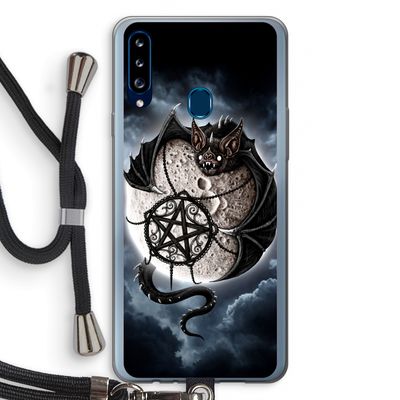 Volle maan: Samsung Galaxy A20s Transparant Hoesje met koord
