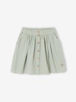 Kleurrijke rok van katoenen gaas voor meisjes saliegroen