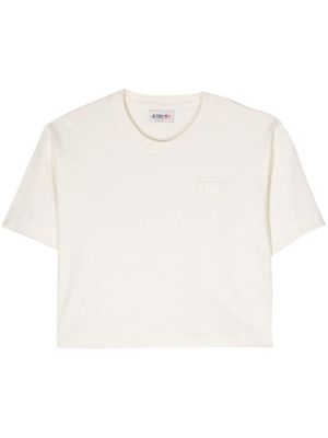 Autry t-shirt crop à patch logo - Tons neutres