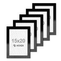Acaza Fotokader - Fotolijst - Set van 5- 15x20cm - MDF hout- Zwart - thumbnail