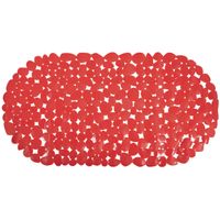 Douche/bad anti-slip mat badkamer - pvc - rood - 39 x 99 cm - ovaal