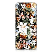 TPU Case voor Motorola Moto E13 Dark Flowers - thumbnail