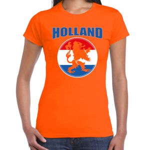 Oranje t-shirt Holland met oranje leeuw voor dames - Holland / Nederland supporter shirt EK/ WK