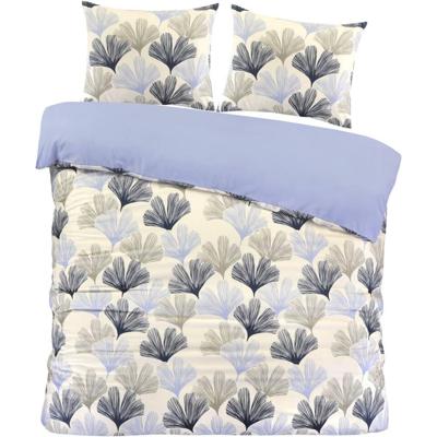 2e Halve Prijs Leen Bakker - Dekbedovertrek Boaz - Wit/blauw - 200x220 Cm - Polyester - Blauw#Wit