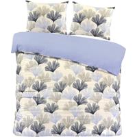 2e Halve Prijs Leen Bakker - Dekbedovertrek Boaz - Wit/blauw - 200x220 Cm - Polyester - Blauw#Wit