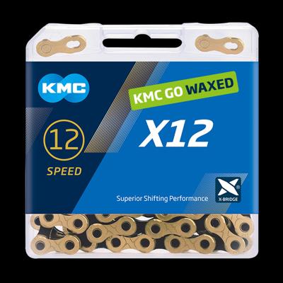 KMC ketting X12 12v 126L waxed goud/zwart