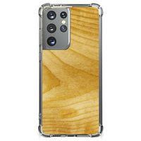 Samsung Galaxy S21 Ultra Stevig Telefoonhoesje Licht Hout