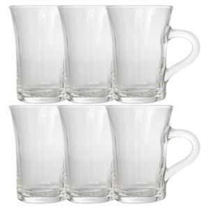 Set van 6x stuks theeglazen 230 ml van glas