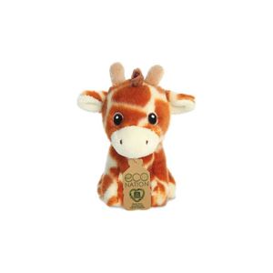 Eco Nation Pluchen knuffel - mini - giraffe - 13 cm