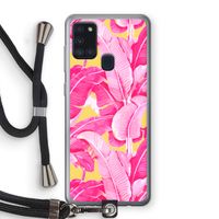 Pink Banana: Samsung Galaxy A21s Transparant Hoesje met koord
