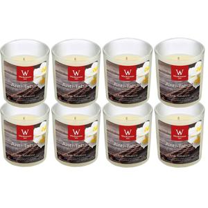 Trend Candles Geurkaars - 8x - in glas - Anti tabac aroma - 25 branduren - 7 x 8 cm