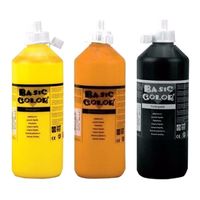 Voordeel set van 3x kleuren plakkatverf waterbasis van 3x 500 ml   -