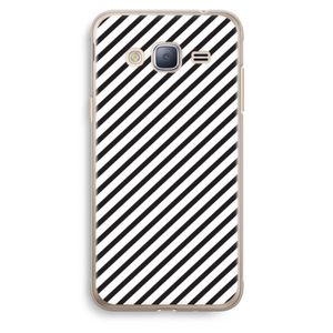 Strepen zwart-wit: Samsung Galaxy J3 (2016) Transparant Hoesje