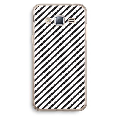 Strepen zwart-wit: Samsung Galaxy J3 (2016) Transparant Hoesje