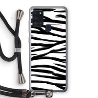 Zebra pattern: Samsung Galaxy A21s Transparant Hoesje met koord
