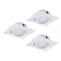 Eglo Led plafondspot Pineda Square (3x) 3x6w - 3000K - 8,4cm wit 95844