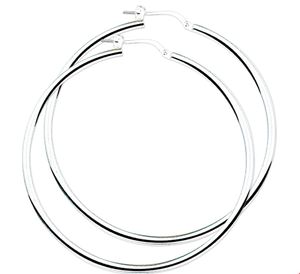 TFT Oorringen zilver ronde buis 2.5 mm x 50 mm