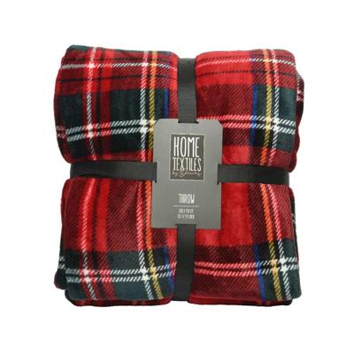 Flanellen Deken Home Textiles Rood Schotse ruit 150 x 200 cm