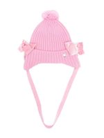 Monnalisa bonnet nervuré à détail de nœud - Rose