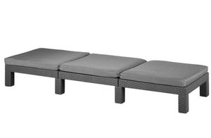 Allibert ligbed Daytona incl. kussen - cool grey - 22x65x195 cm - Leen Bakker