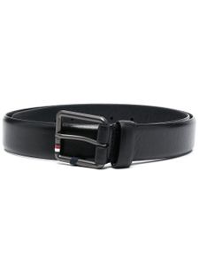 Tommy Hilfiger ceinture en cuir à plaque logo - Noir