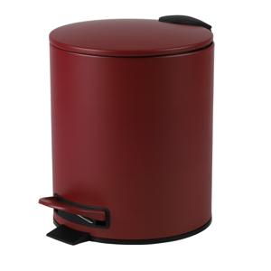 Pedaalemmer Toulon - donkerrood - 5 liter - metaal - 21 x 26 cm - soft-close - voor toilet/badkamer