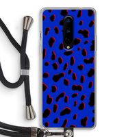 Blue Leopard: OnePlus 8 Transparant Hoesje met koord