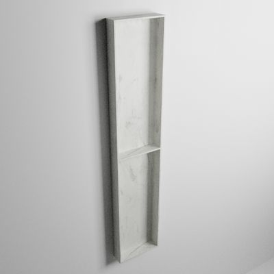 MONDIAZ EASY Nis 89,5x29,5cm in solid surface kleur Opalo. 2 vakken geschikt voor in- of opbouw