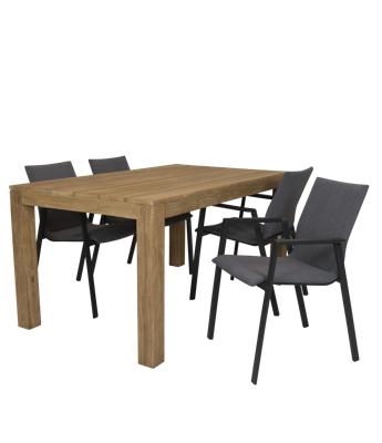 Alberto teak tafel 160 met tuinstoel Fubar