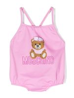 Moschino Kids maillot de bain Teddy Bear à bretelles croisées - Rose