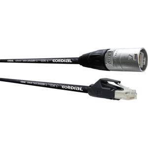 Cordial CSE 5 NH 5 RJ45 Netwerkkabel, patchkabel CAT 5e S/UTP 5.00 m Zwart PUR-mantel, Afscherming gevlochten 1 stuk(s)