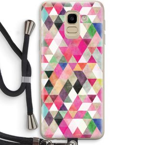 Gekleurde driehoekjes: Samsung Galaxy J6 (2018) Transparant Hoesje met koord