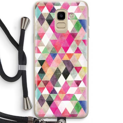 Gekleurde driehoekjes: Samsung Galaxy J6 (2018) Transparant Hoesje met koord