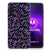 Motorola One Macro | TPU bumper | Feathers Color