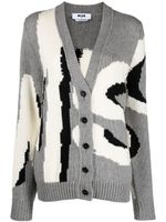 MSGM cardigan à logo imprimé - Gris