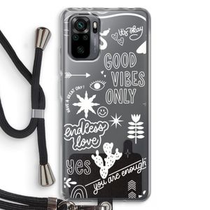 Good vibes: Xiaomi Redmi Note 10 Pro Transparant Hoesje met koord