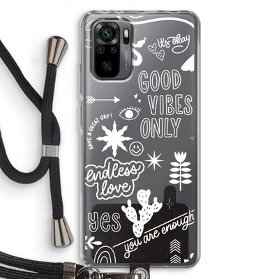 Good vibes: Xiaomi Redmi Note 10 Pro Transparant Hoesje met koord