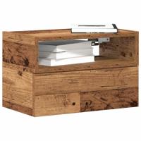 Nachtkastje wandgemonteerd 45x26x28,5 cm oud houtkleurig