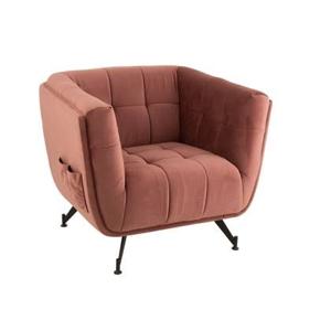 J-Line zetel Lounge 1-zit - textiel|hout|metaal - antiek roze