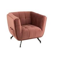 J-Line zetel Lounge 1-zit - textiel|hout|metaal - antiek roze