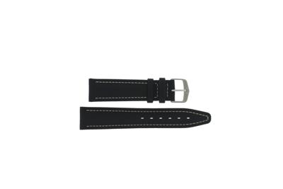 Horlogeband Tag Heuer BC0150 / WE1111/2 Leder Zwart 20mm