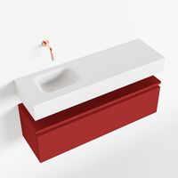 Toiletmeubel Mondiaz Andor | 100 cm | Meubelkleur Fire | Lex vrijhangend wastafel Talc Links | Zonder kraangat