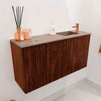 Toiletmeubel Mondiaz Joya Dlux | 80 cm | Meubelkleur Ruby | Faye wastafel Arena Wasbak Rechts | 1 kraangat